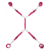 Ярко-розовый набор фиксаций на кровати Classic Bed Spreader - Lux Fetish - купить с доставкой в Новочебоксарске