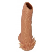 Телесная насадка с усиками и открытой головкой Nude Sleeve S - 10 см. - KOKOS - в Новочебоксарске купить с доставкой