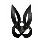 Черная кожаная маска зайки Miss Bunny - БДСМ Арсенал - купить с доставкой в Новочебоксарске