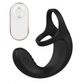 Черный анальный стимулятор с эрекционными кольцами Remote Couple Teaser - Dream Toys - в Новочебоксарске купить с доставкой