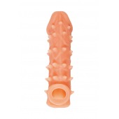Телесная закрытая насадка с пупырышками Cock Sleeve Size M - 15,6 см. - KOKOS - в Новочебоксарске купить с доставкой
