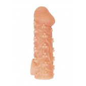 Телесная закрытая насадка с пучками шишечек Cock Sleeve Size L - 17,6 см. - KOKOS - в Новочебоксарске купить с доставкой