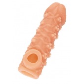 Телесная закрытая насадка с пучками шишечек Cock Sleeve Size L - 17,6 см. - KOKOS - в Новочебоксарске купить с доставкой