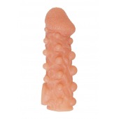 Телесная закрытая насадка с шариками Cock Sleeve Size L - 17,6 см. - KOKOS - в Новочебоксарске купить с доставкой