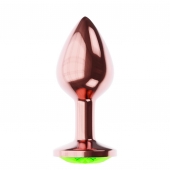 Пробка цвета розового золота с лаймовым кристаллом Diamond Emerald Shine S - 7,2 см. - Lola Games - купить с доставкой в Новочебоксарске