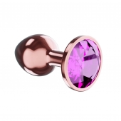 Пробка цвета розового золота с лиловым кристаллом Diamond Quartz Shine L - 8,3 см. - Lola Games - купить с доставкой в Новочебоксарске