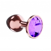 Пробка цвета розового золота с фиолетовым кристаллом Diamond Amethyst Shine L - 8,3 см. - Lola Games - купить с доставкой в Новочебоксарске