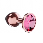 Пробка цвета розового золота с малиновым кристаллом Diamond Ruby Shine L - 8,3 см. - Lola Games - купить с доставкой в Новочебоксарске