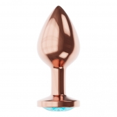 Пробка цвета розового золота с малиновым кристаллом Diamond Topaz Shine L - 8,3 см. - Lola Games - купить с доставкой в Новочебоксарске