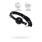 Черный кляп-шар на кожаных ремешках Anonymo - ToyFa - купить с доставкой в Новочебоксарске