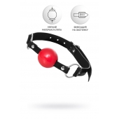 Красный кляп-шар на черных ремешках Anonymo - ToyFa - купить с доставкой в Новочебоксарске