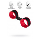 Красно-черные велюровые наручники Anonymo - ToyFa - купить с доставкой в Новочебоксарске