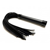 Черная плеть из эко-кожи - 42 см. - БДСМ Арсенал - купить с доставкой в Новочебоксарске