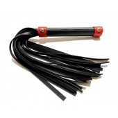 Черно-красная плеть из эко-кожи - 42 см. - БДСМ Арсенал - купить с доставкой в Новочебоксарске