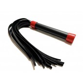 Черно-красная плеть из эко-кожи - 42 см. - БДСМ Арсенал - купить с доставкой в Новочебоксарске