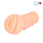 Телесный мастурбатор-вагина с комплектом эрекционных колец - Bior toys - в Новочебоксарске купить с доставкой