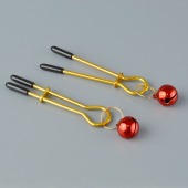 Золотистые зажимы с колокольчиками Gold - Sitabella - купить с доставкой в Новочебоксарске