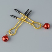 Золотистые зажимы с колокольчиками Gold - Sitabella - купить с доставкой в Новочебоксарске