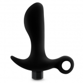 Черный анальный вибратор Silicone Vibrating Prostate Massager 01 - 10,8 см. - Blush Novelties - в Новочебоксарске купить с доставкой