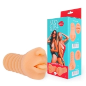 Телесный мастурбатор-ротик с высунутым язычком - Bior toys - в Новочебоксарске купить с доставкой