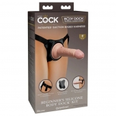 Страпон с телесной насадкой на присоске Beginner s Silicone Body Dock Kit - 14 см. - Pipedream - купить с доставкой в Новочебоксарске