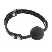 Черный силиконовый кляп-шарик на ремешках - Fetish Tentation - купить с доставкой в Новочебоксарске