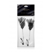 Зажимы для сосков с черными перьями Sweet Caress Feather Nipple Clumps - Sweet Caress - купить с доставкой в Новочебоксарске
