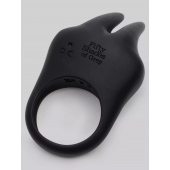 Черное эрекционное виброкольцо Sensation Rechargeable Vibrating Rabbit Love Ring - Fifty Shades of Grey - в Новочебоксарске купить с доставкой