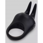 Черное эрекционное виброкольцо Sensation Rechargeable Vibrating Rabbit Love Ring - Fifty Shades of Grey - в Новочебоксарске купить с доставкой