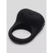 Черное эрекционное виброкольцо Sensation Rechargeable Vibrating Love Ring - Fifty Shades of Grey - в Новочебоксарске купить с доставкой