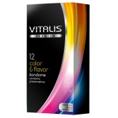 Цветные ароматизированные презервативы VITALIS PREMIUM color   flavor - 12 шт. - Vitalis - купить с доставкой в Новочебоксарске