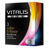 Цветные ароматизированные презервативы VITALIS PREMIUM color   flavor - 3 шт. - Vitalis - купить с доставкой в Новочебоксарске