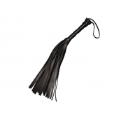 Чёрная кожаная плеть с 22 хвостами - 40 см. - Sitabella - купить с доставкой в Новочебоксарске