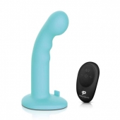 Голубая изогнутая насадка 6in Remote Control Ripple P-Spot G-Spot на черных трусиках - 16 см. - Pegasus - купить с доставкой в Новочебоксарске