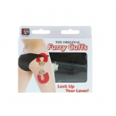 Металлические наручники с чёрной меховой опушкой - Dream Toys - купить с доставкой в Новочебоксарске