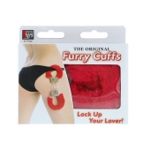 Металлические наручники с красной меховой опушкой METAL HANDCUFF WITH PLUSH RED - Dream Toys - купить с доставкой в Новочебоксарске