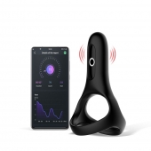 Черное виброкольцо Magic Motion Rise с подхватом мошонки - Magic Motion - в Новочебоксарске купить с доставкой