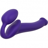 Фиолетовый безремневой страпон Silicone Bendable Strap-On - size M - Strap-on-me - купить с доставкой в Новочебоксарске