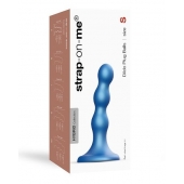 Голубая насадка Strap-On-Me Dildo Plug Balls size S - Strap-on-me - купить с доставкой в Новочебоксарске