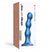 Голубая насадка Strap-On-Me Dildo Plug Balls size L - Strap-on-me - купить с доставкой в Новочебоксарске