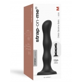 Черная насадка Strap-On-Me Dildo Geisha Balls size M - Strap-on-me - купить с доставкой в Новочебоксарске