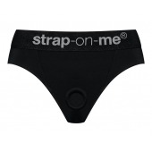 Черные трусики для насадок Heroine Lingerie Harness - size S - Strap-on-me - купить с доставкой в Новочебоксарске