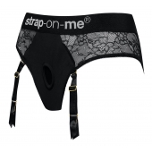 Черные трусики для насадок Diva Lingerie Harness - size M - Strap-on-me - купить с доставкой в Новочебоксарске