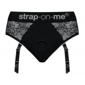 Черные трусики для насадок Diva Lingerie Harness - size M - Strap-on-me - купить с доставкой в Новочебоксарске