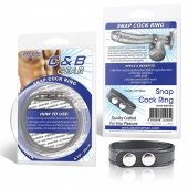 Кольцо на пенис SNAP COCK RING из искусственной кожи на клепках - BlueLine - в Новочебоксарске купить с доставкой