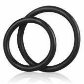 Набор из двух черных силиконовых колец разного диаметра SILICONE COCK RING SET - BlueLine - в Новочебоксарске купить с доставкой