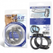 Двойное кольцо выносливости на пенис DUAL STAMINA RING - BlueLine - в Новочебоксарске купить с доставкой