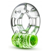 Зеленое эрекционное виброкольцо Arouser Vibrating C-Ring - Blush Novelties - в Новочебоксарске купить с доставкой
