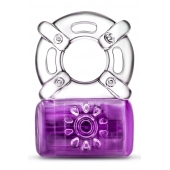 Фиолетовое эрекционное виброкольцо One Night Stand Vibrating C-Ring - Blush Novelties - в Новочебоксарске купить с доставкой