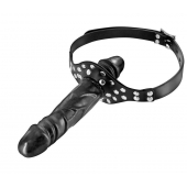 Черный кляп-фаллоимитатор Double Penis Gag - Fetish Tentation - купить с доставкой в Новочебоксарске